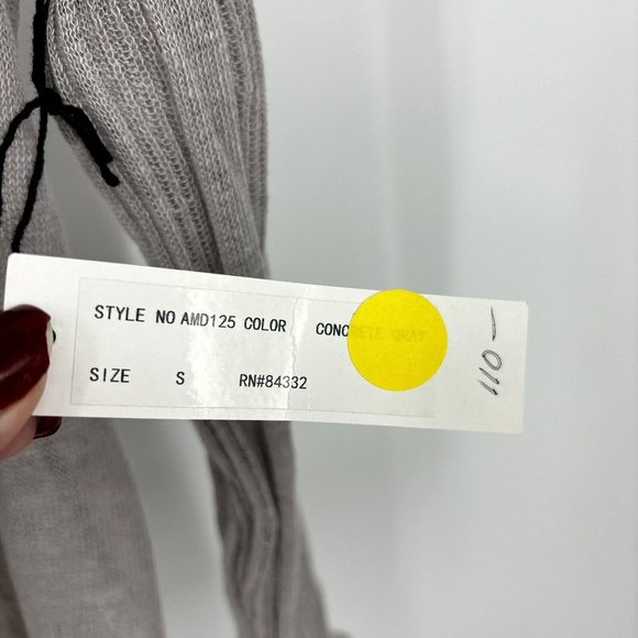 Rebecca Elliot Cardigan Open Front Gray Lightweight Linen Blend Small NWT $110 - Picture 7 of 8